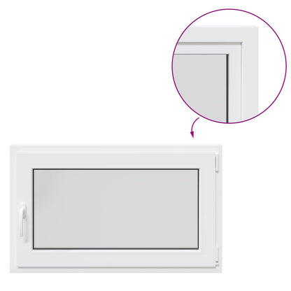 Kelderraam RISOR Wit 100 x 60 cm PVC en glas