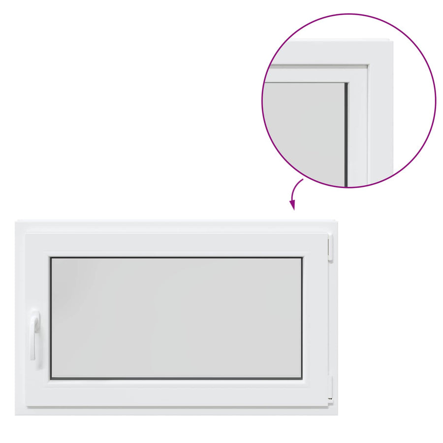 Kelderraam RISOR Wit 100 x 60 cm PVC en glas