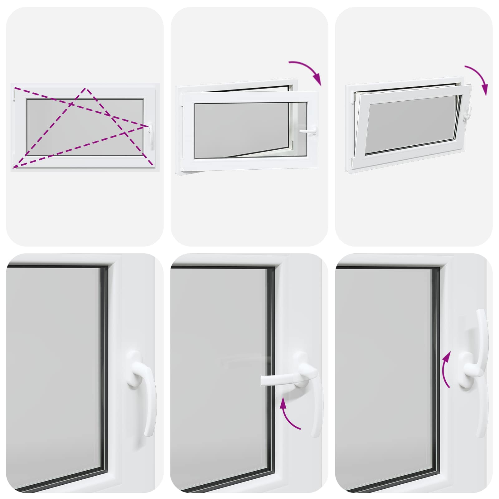 Kelderraam RISOR Wit 100 x 60 cm PVC en glas