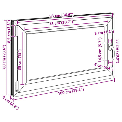 Kelderraam RISOR Wit 100 x 60 cm PVC en glas