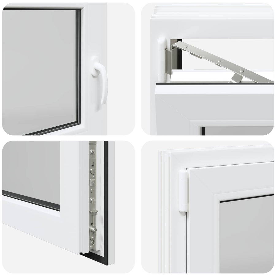 Kelderraam RISOR Wit 100 x 70 cm PVC en glas