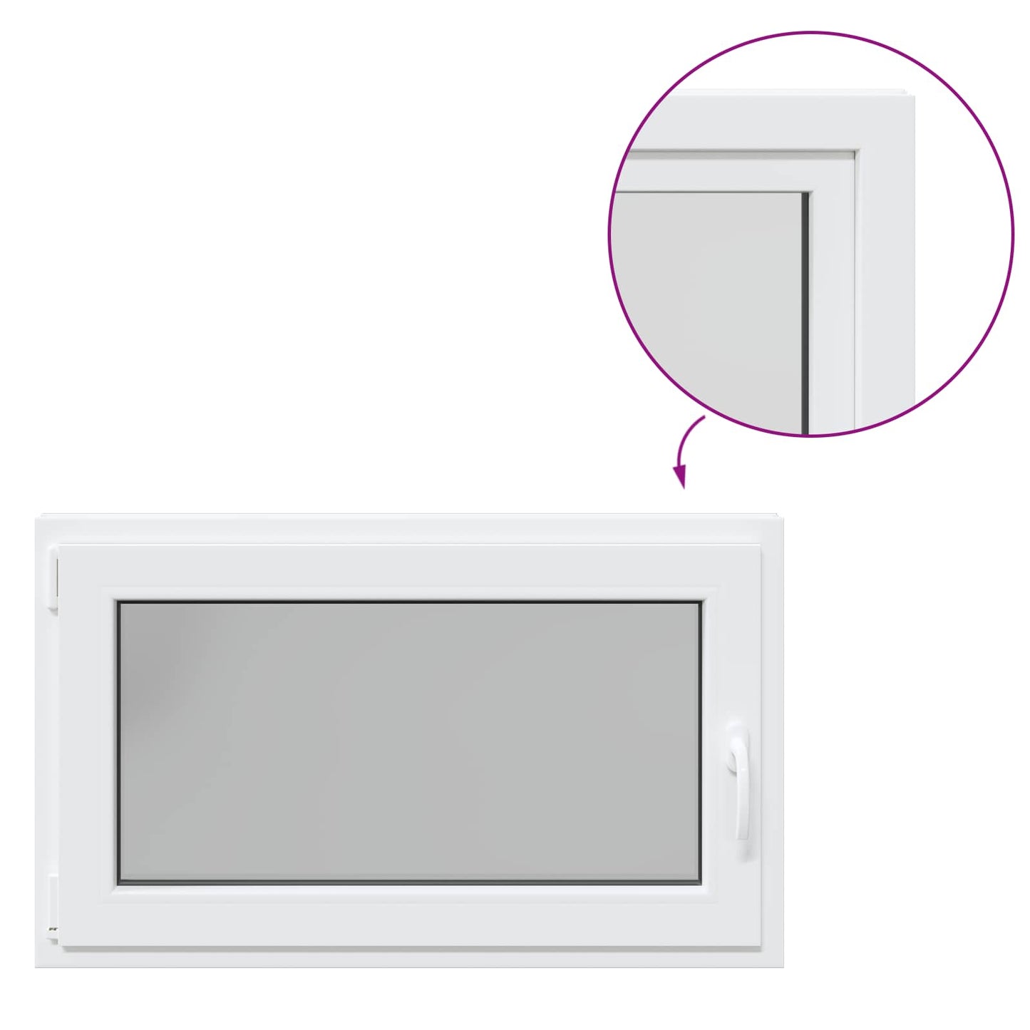 Kelderraam RISOR Wit 100 x 70 cm PVC en glas