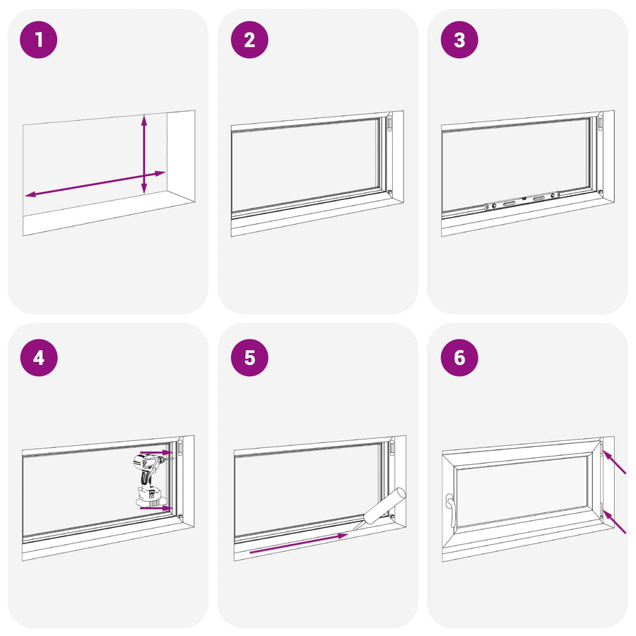 Kelderraam RISOR Wit 100 x 70 cm PVC en glas