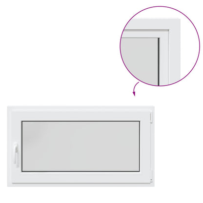 Kelderraam RISOR Wit 110 x 50 cm PVC en glas