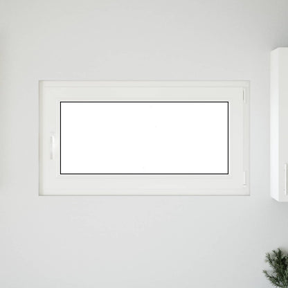 Kelderraam RISOR Wit 110 x 50 cm PVC en glas
