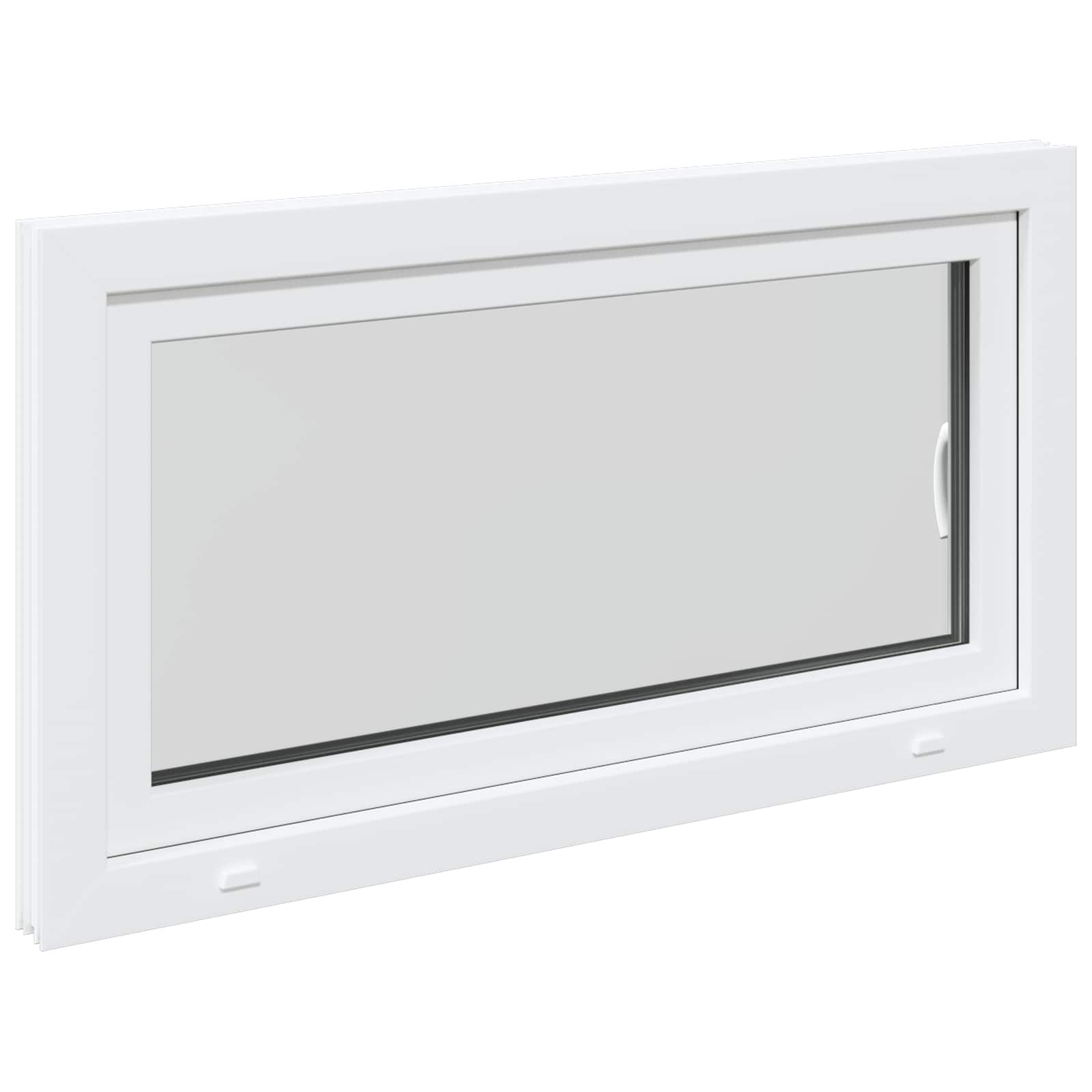 Kelderraam RISOR Wit 110 x 50 cm PVC en glas