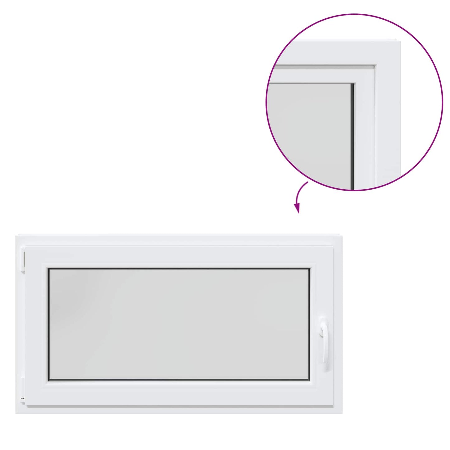 Kelderraam RISOR Wit 110 x 50 cm PVC en glas