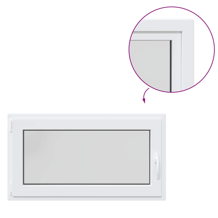 Kelderraam RISOR Wit 110 x 50 cm PVC en glas