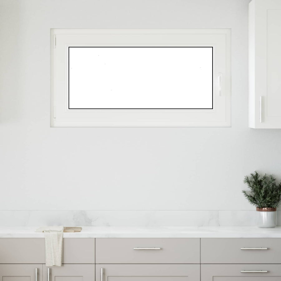 Kelderraam RISOR Wit 110 x 50 cm PVC en glas