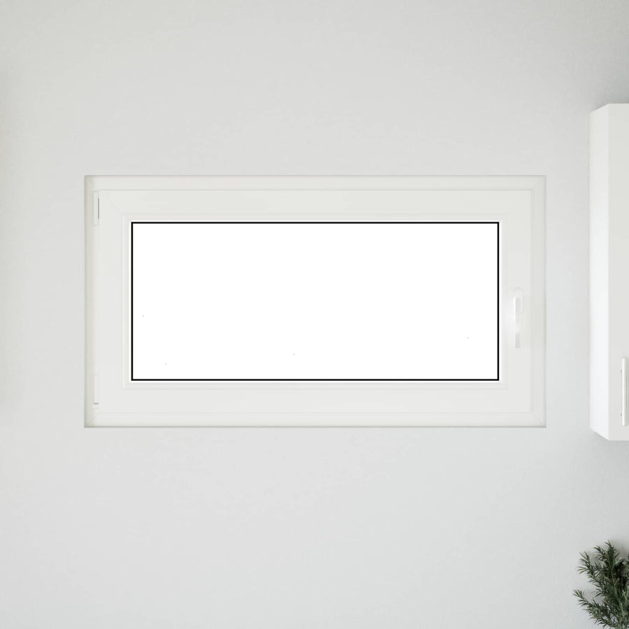 Kelderraam RISOR Wit 110 x 50 cm PVC en glas