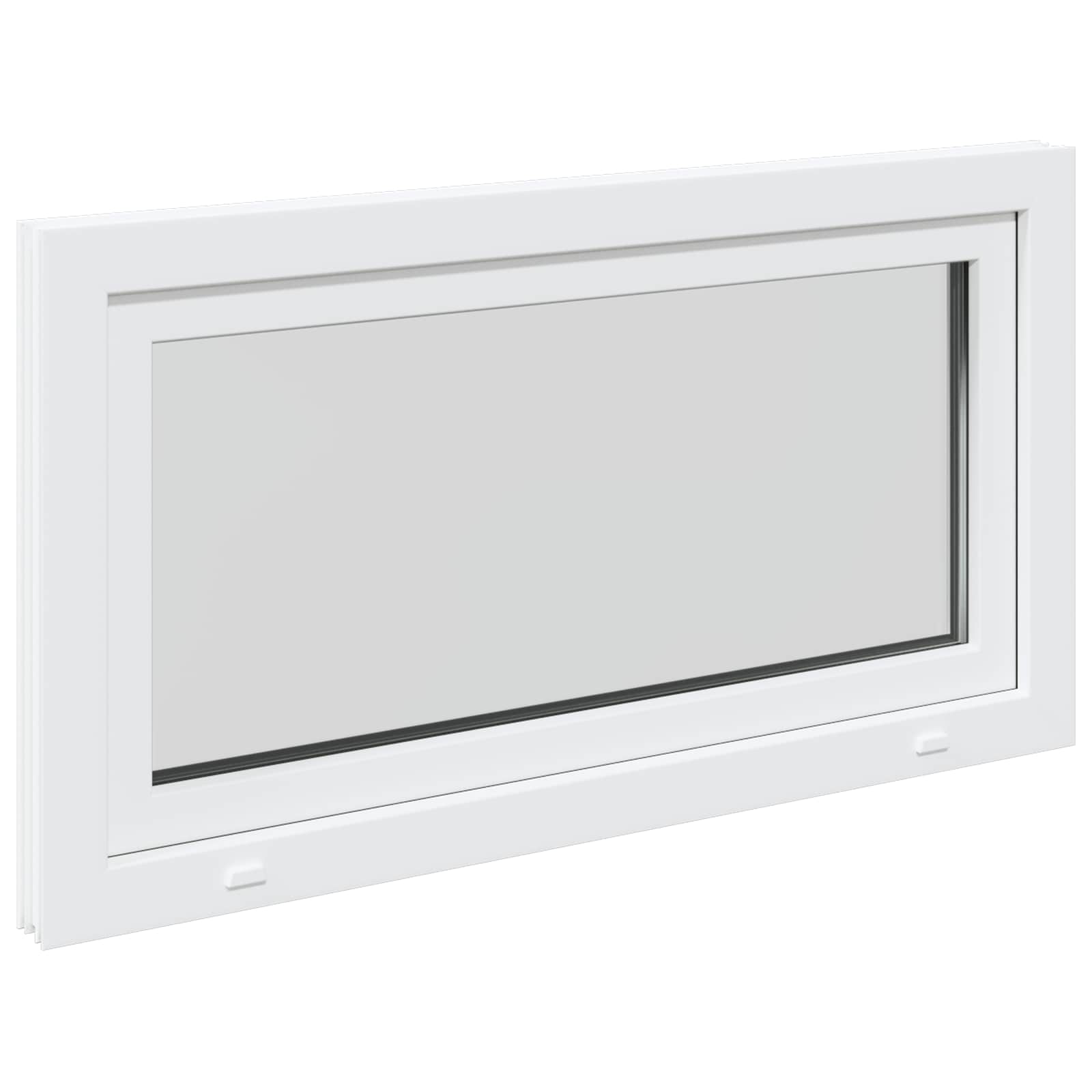Kelderraam RISOR Wit 110 x 50 cm PVC en glas