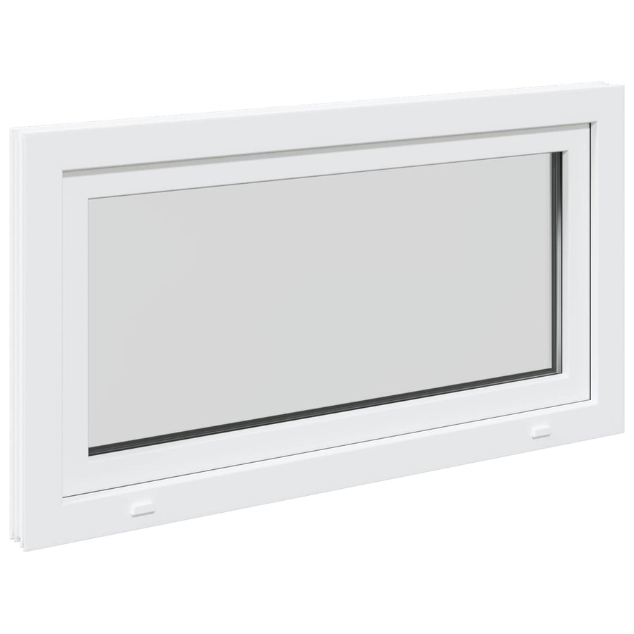 Kelderraam RISOR Wit 110 x 50 cm PVC en glas