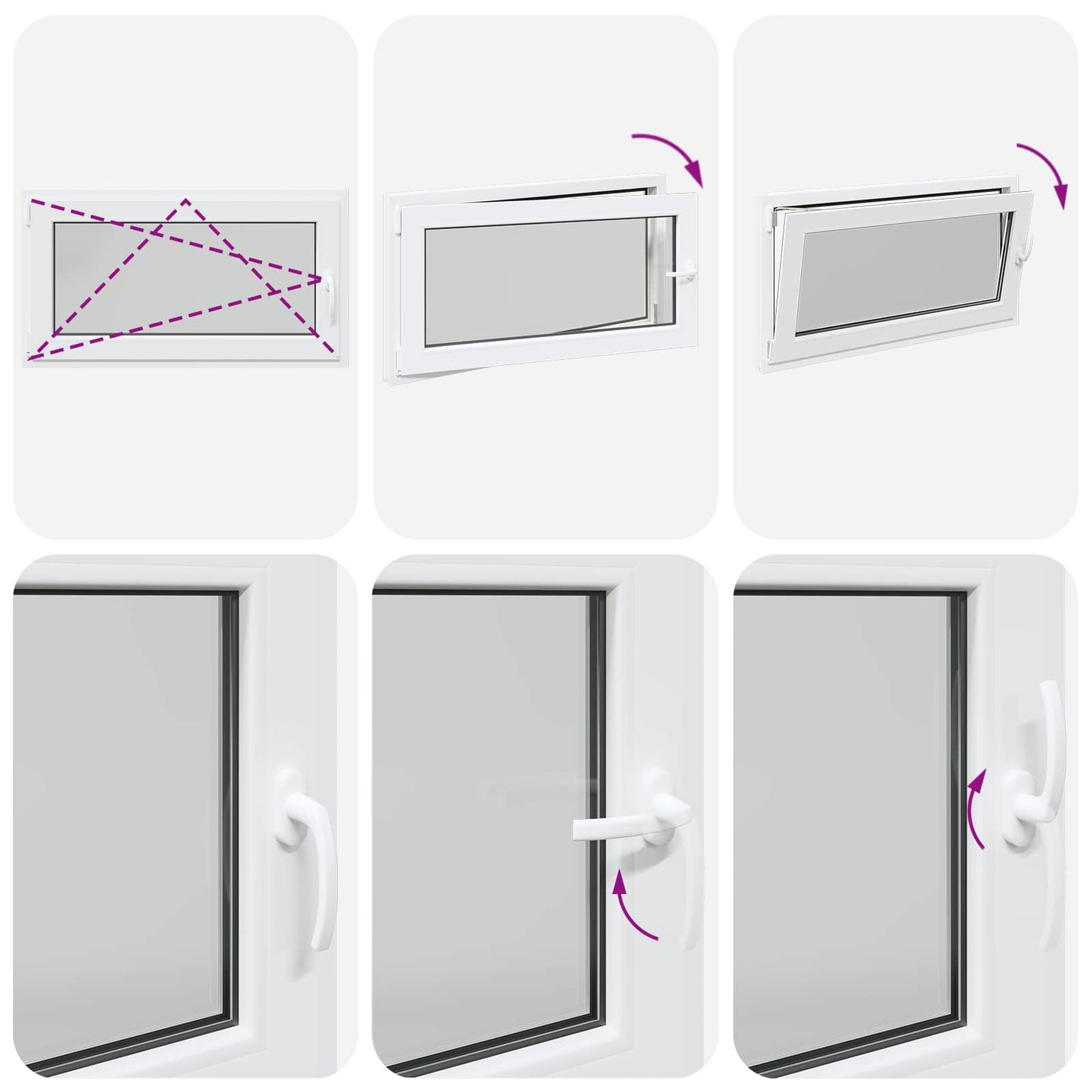 Kelderraam RISOR Wit 110 x 50 cm PVC en glas