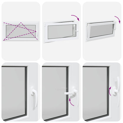 Kelderraam RISOR Wit 110 x 50 cm PVC en glas