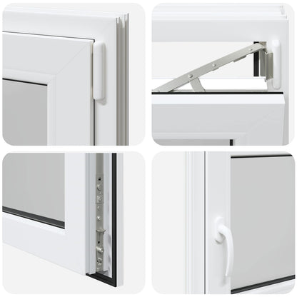 Kelderraam RISOR Wit 110 x 60 cm PVC en glas
