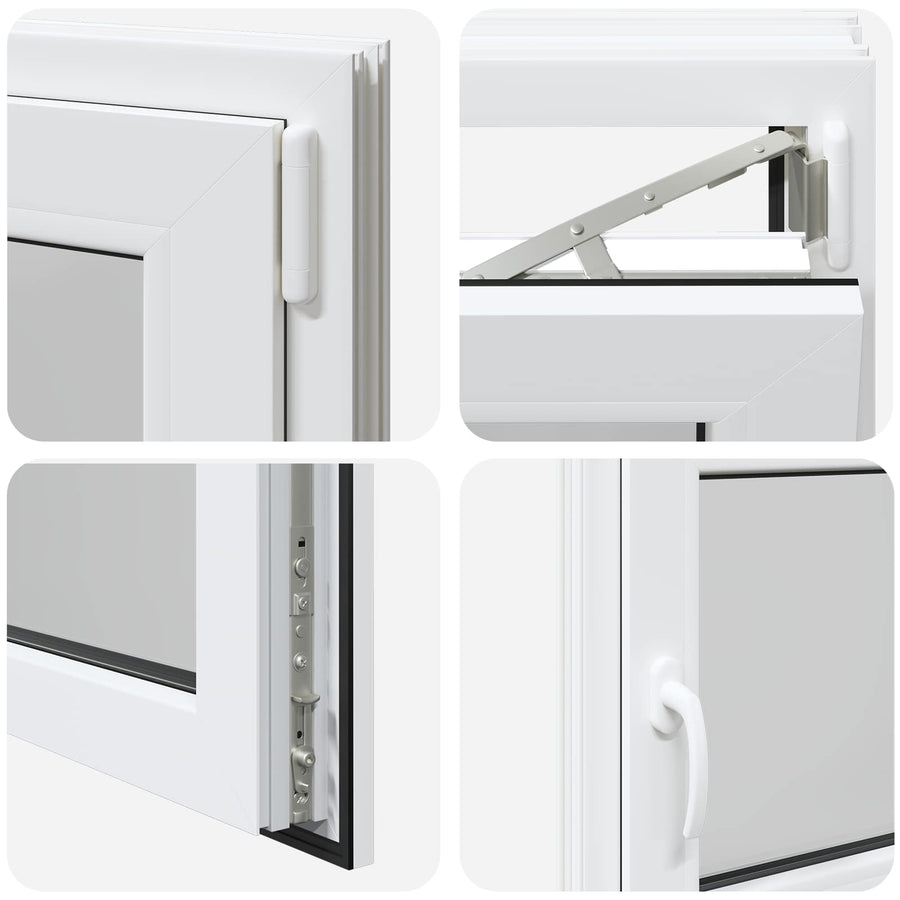 Kelderraam RISOR Wit 110 x 60 cm PVC en glas