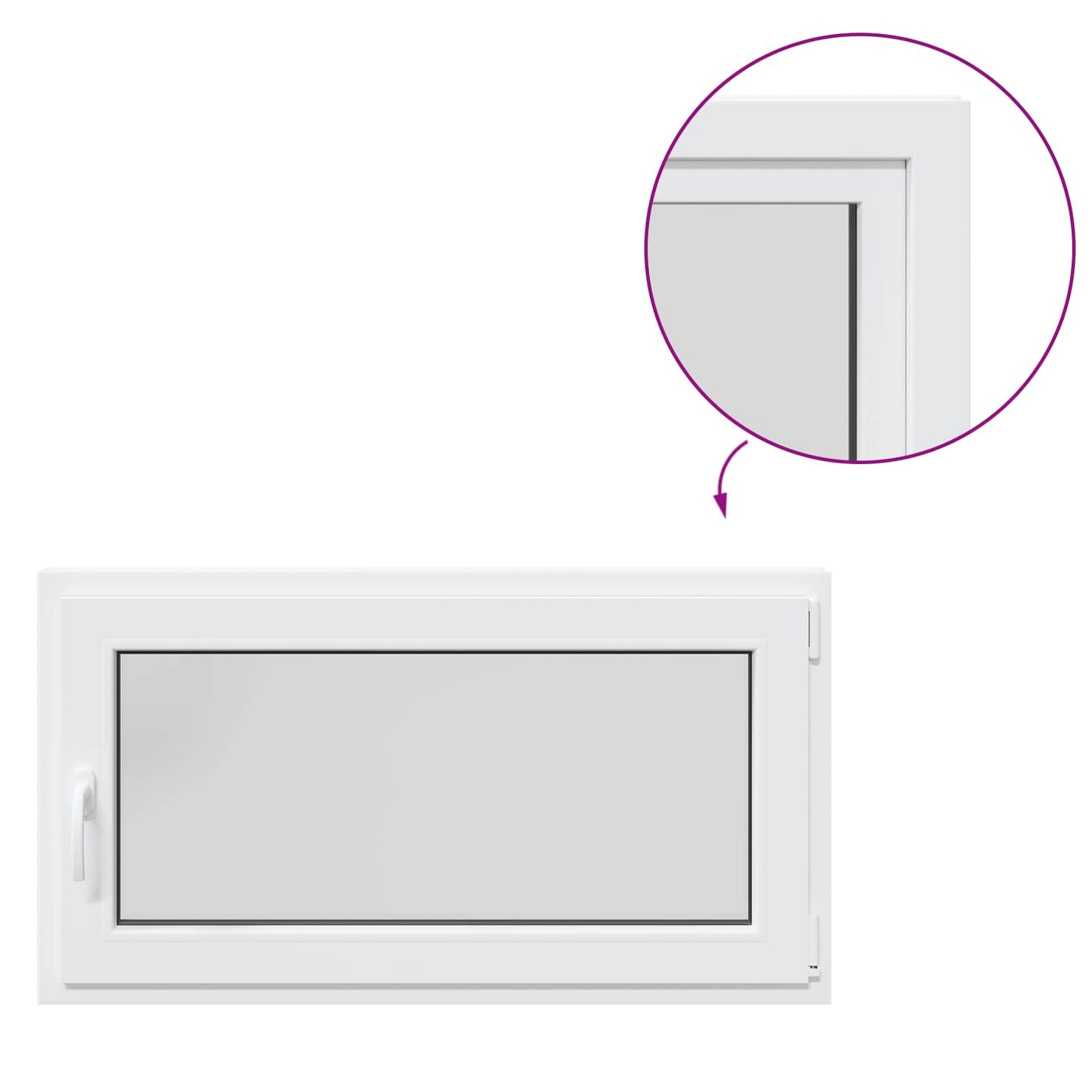Kelderraam RISOR Wit 110 x 60 cm PVC en glas