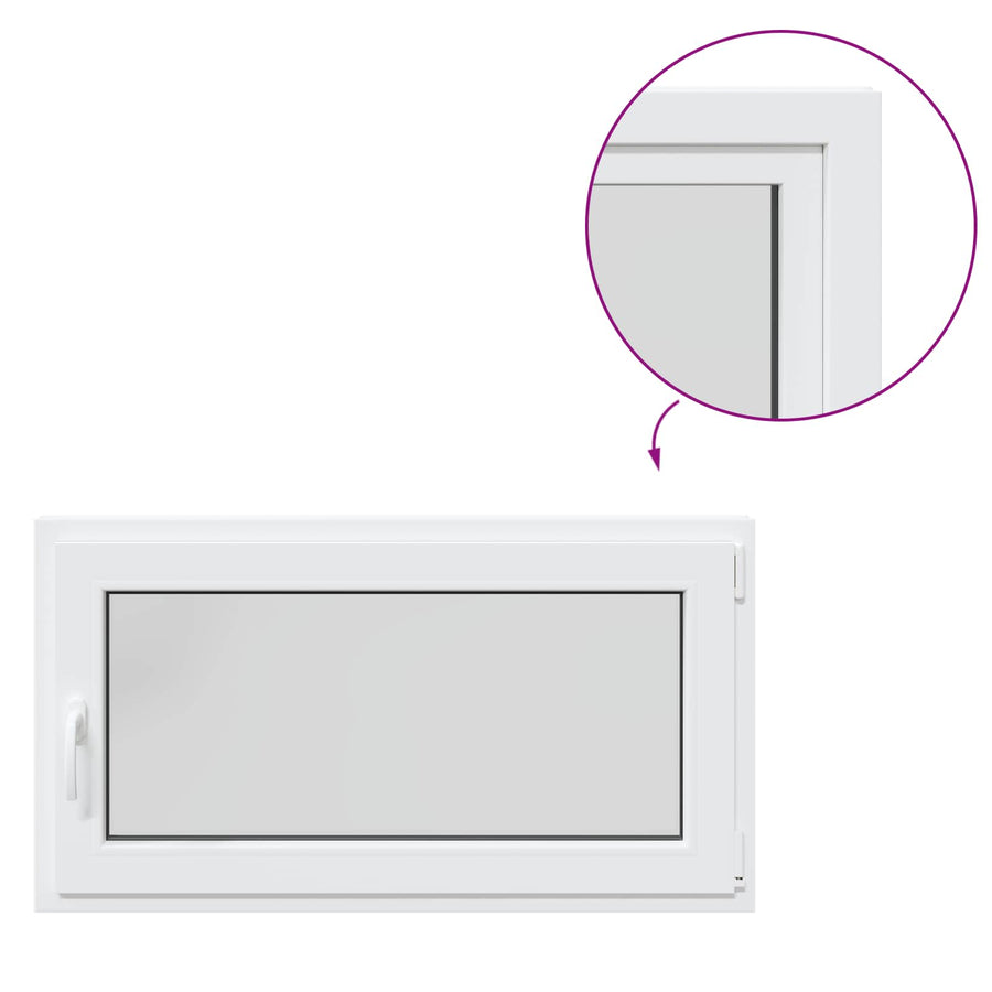 Kelderraam RISOR Wit 110 x 60 cm PVC en glas