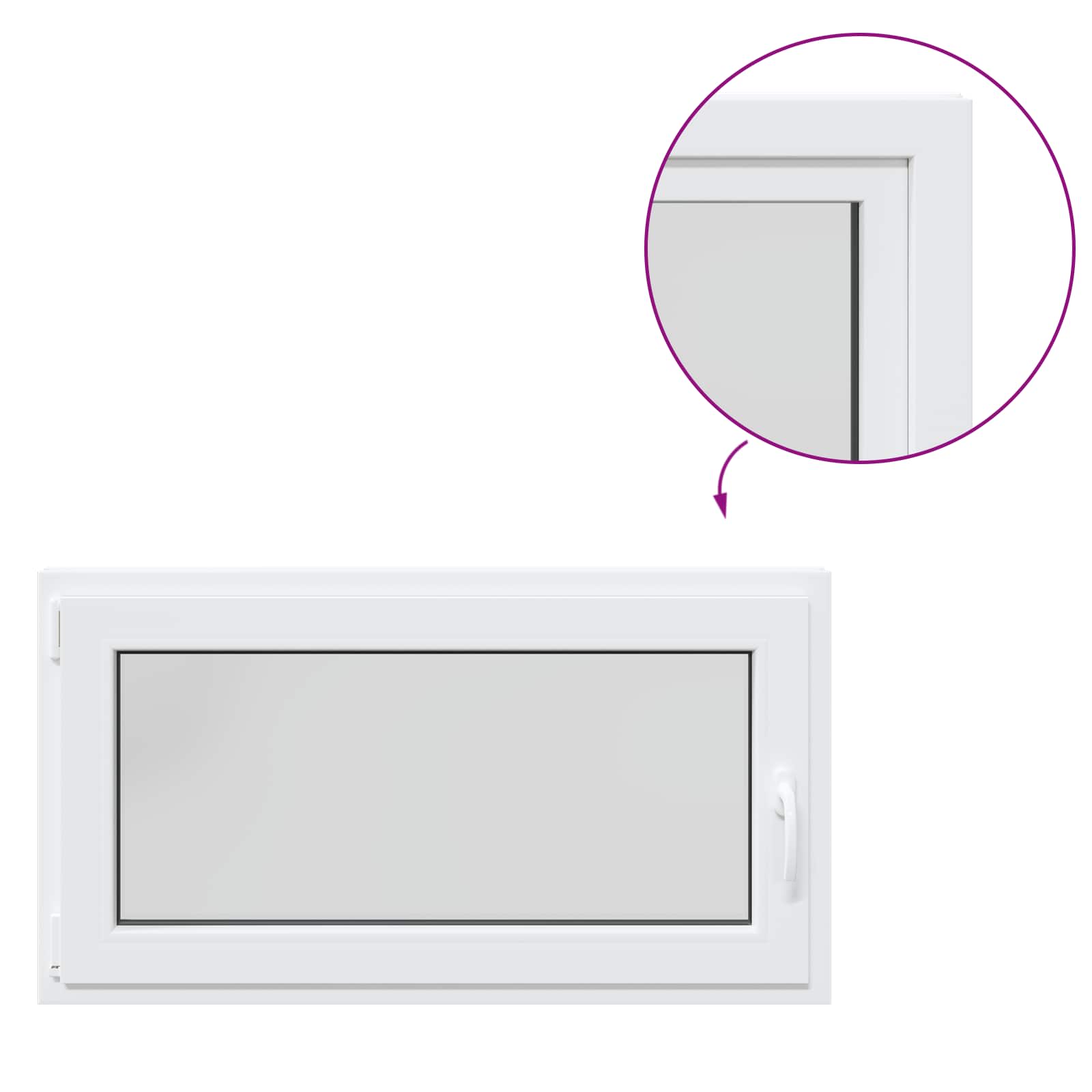 Kelderraam RISOR Wit 110 x 60 cm PVC en glas