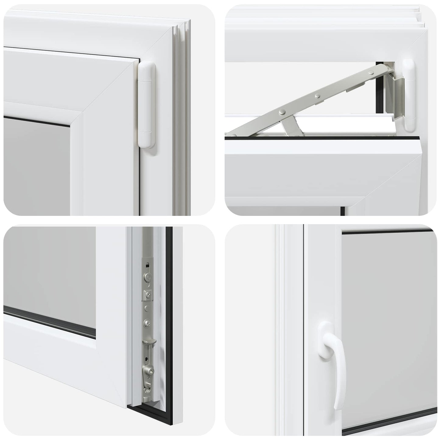 Kelderraam RISOR Wit 110 x 70 cm PVC en glas