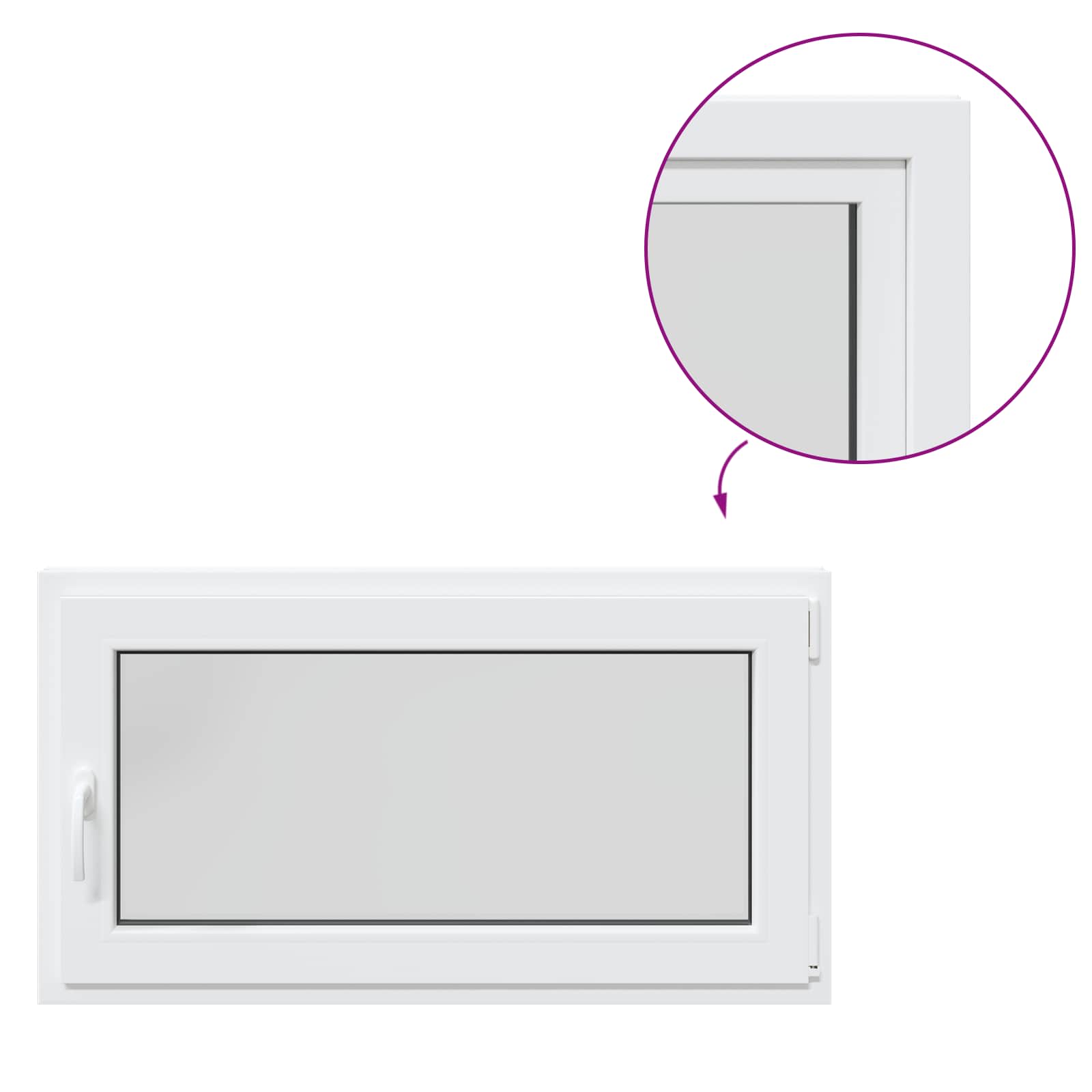 Kelderraam RISOR Wit 110 x 70 cm PVC en glas