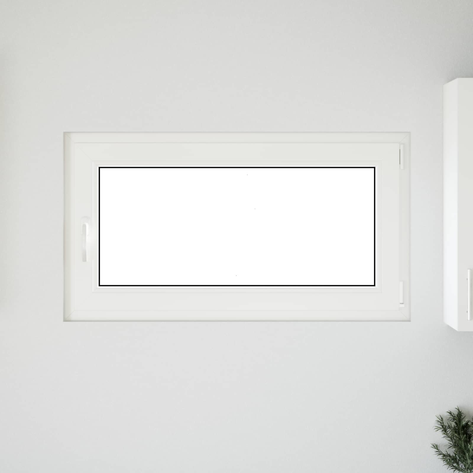 Kelderraam RISOR Wit 110 x 70 cm PVC en glas
