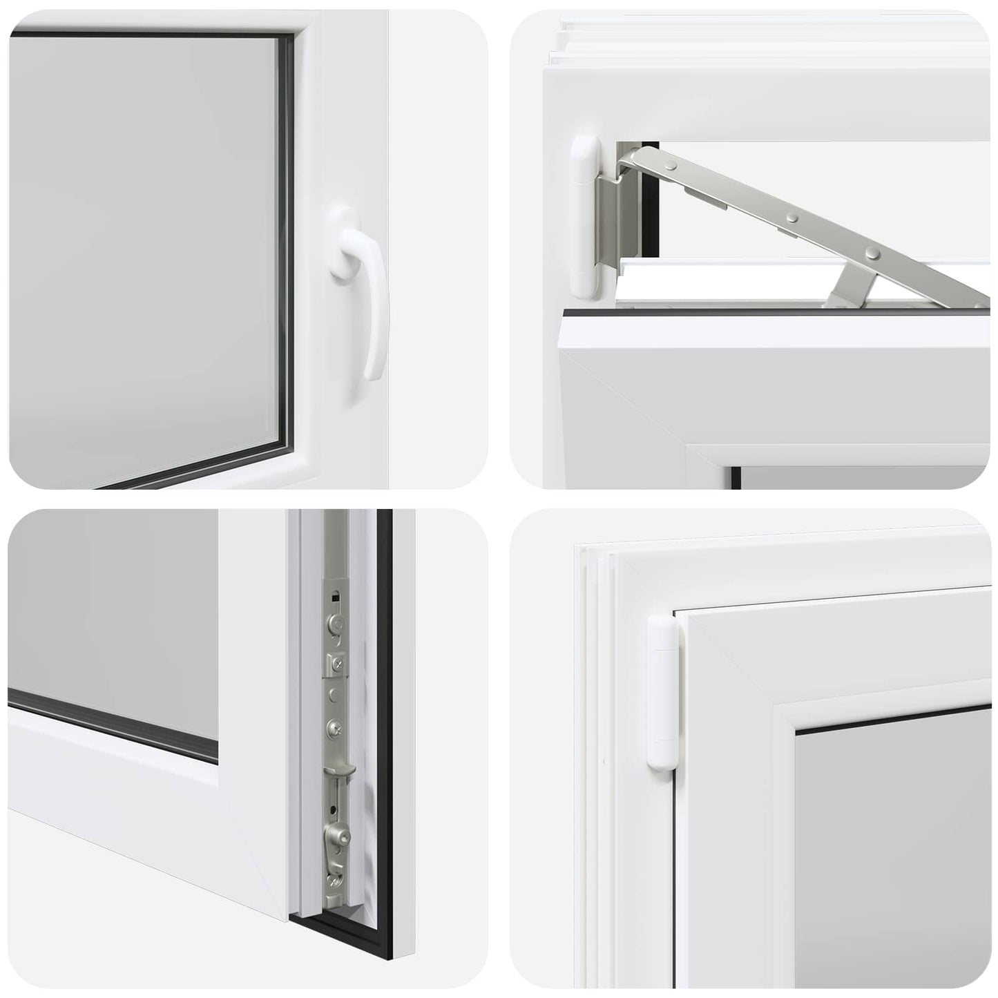 Kelderraam RISOR Wit 110 x 70 cm PVC en glas