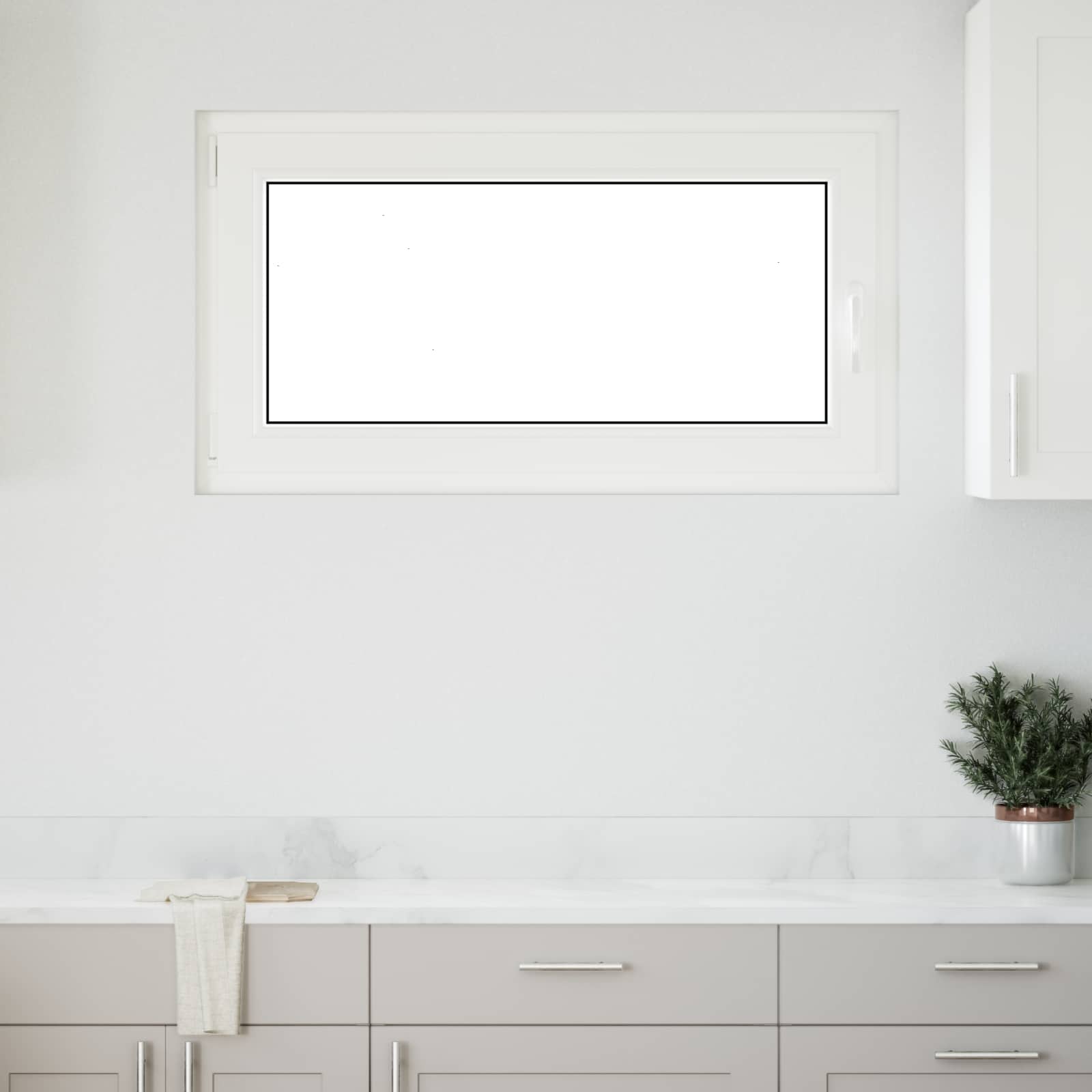 Kelderraam RISOR Wit 110 x 70 cm PVC en glas