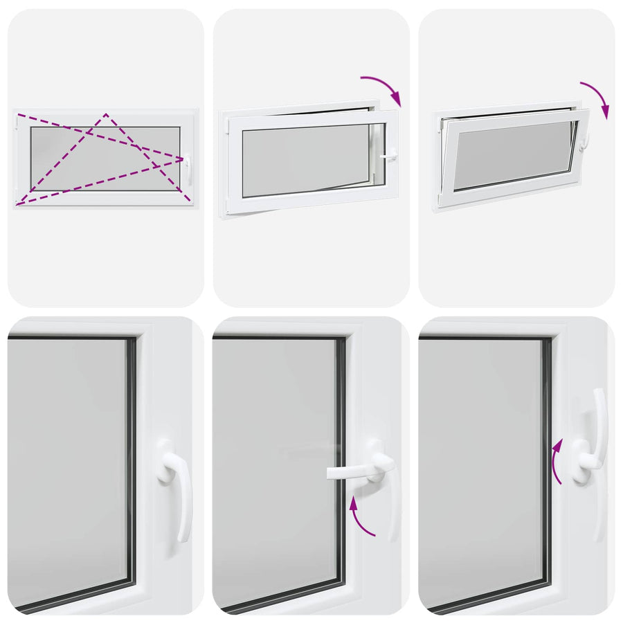 Kelderraam RISOR Wit 110 x 70 cm PVC en glas