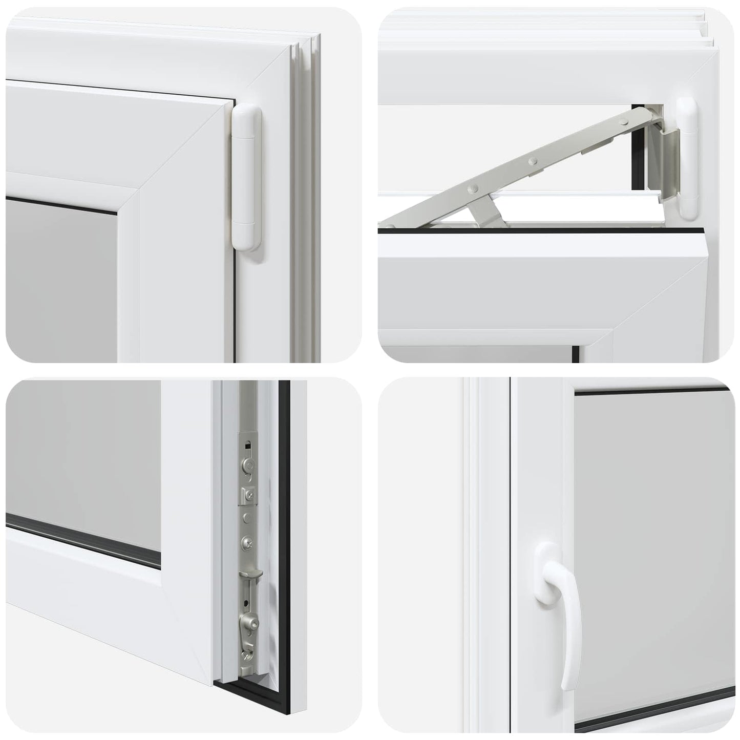 Kelderraam RISOR Wit 120 x 60 cm PVC en glas