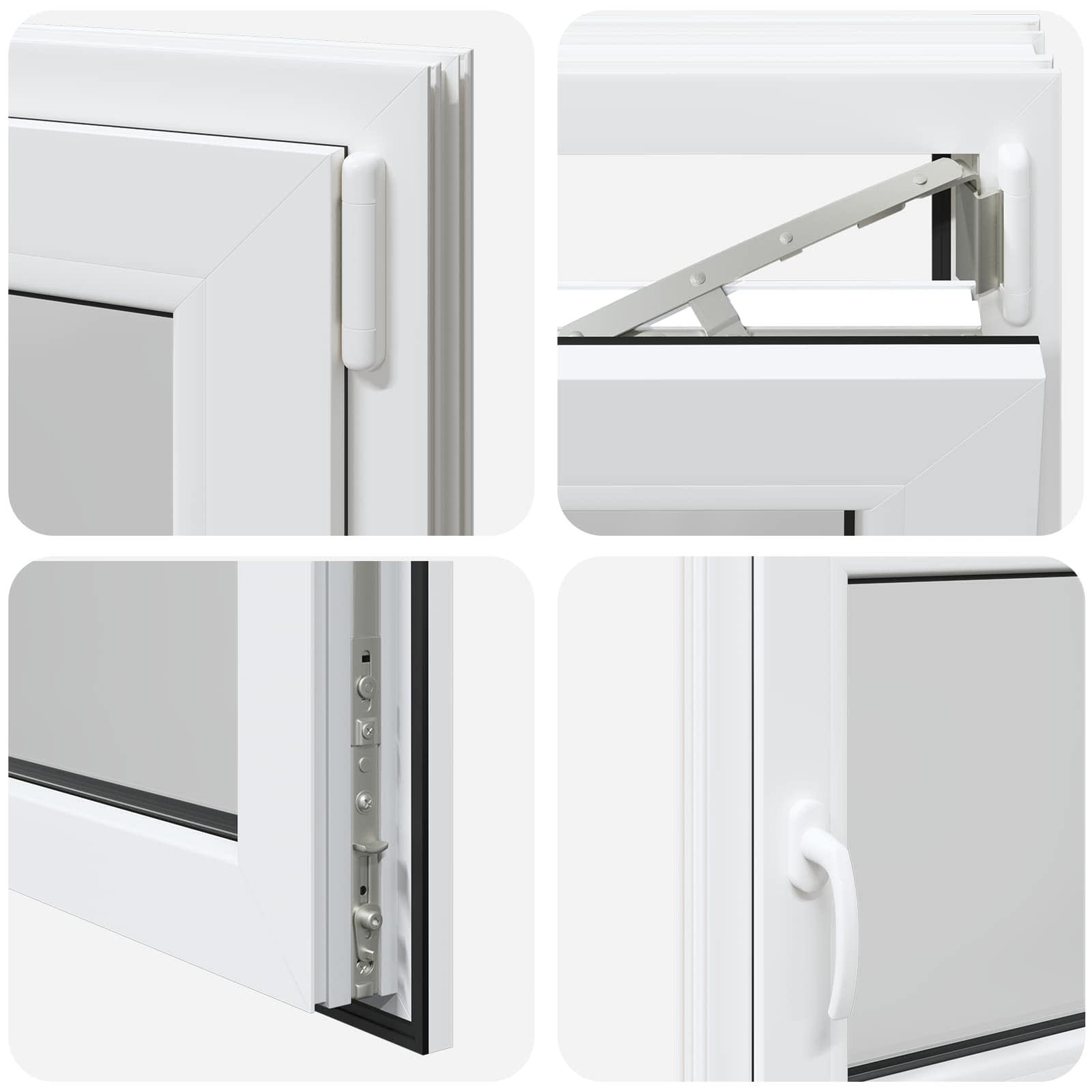 Kelderraam RISOR Wit 120 x 60 cm PVC en glas