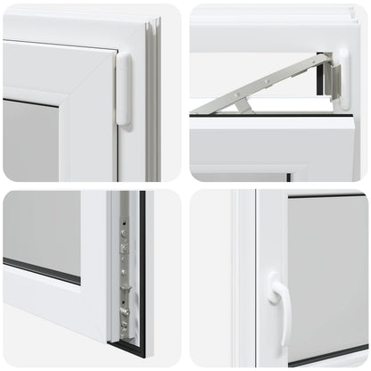 Kelderraam RISOR Wit 120 x 60 cm PVC en glas