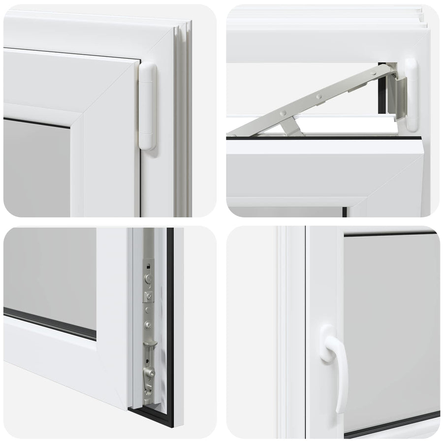 Kelderraam RISOR Wit 120 x 60 cm PVC en glas