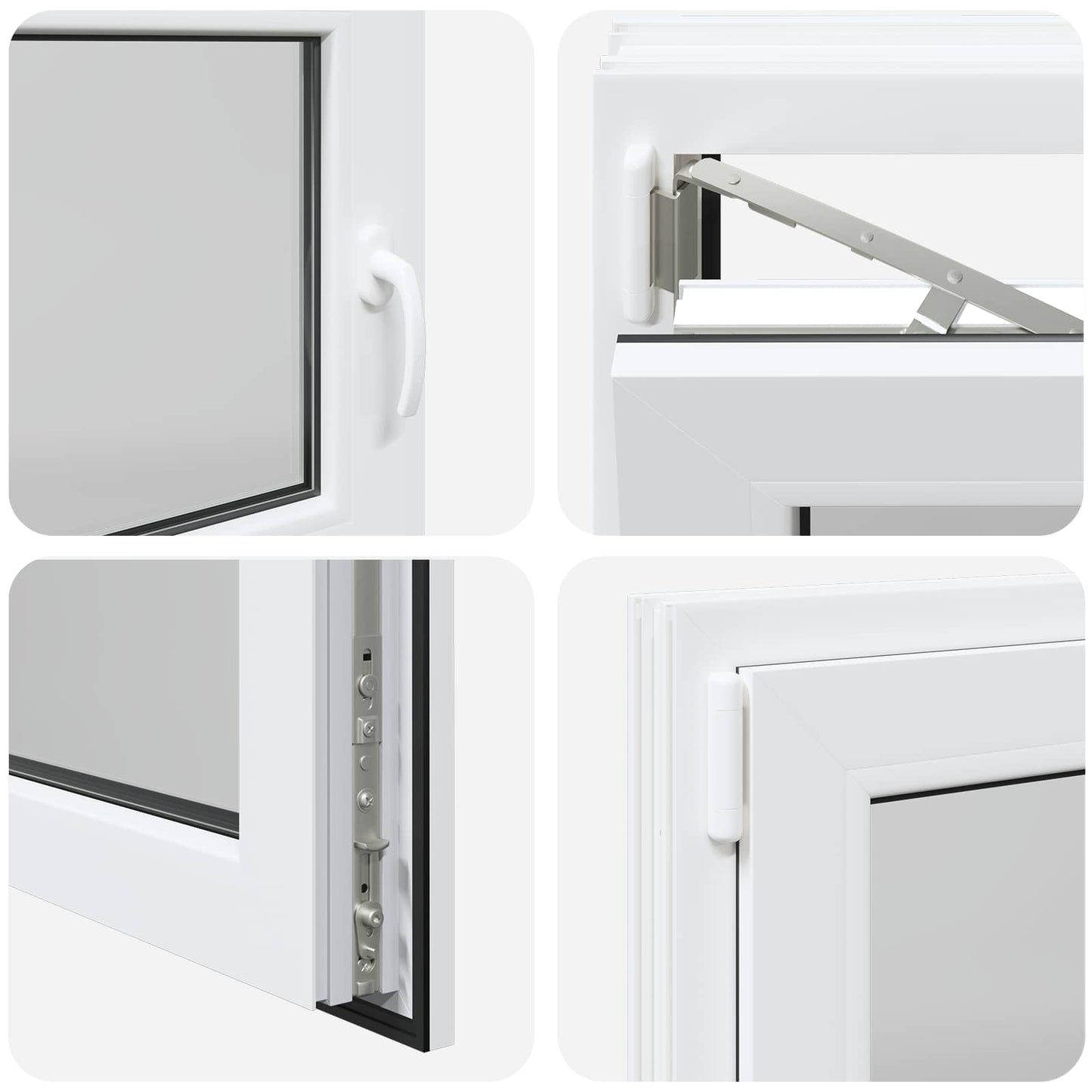 Kelderraam RISOR Wit 120 x 60 cm PVC en glas