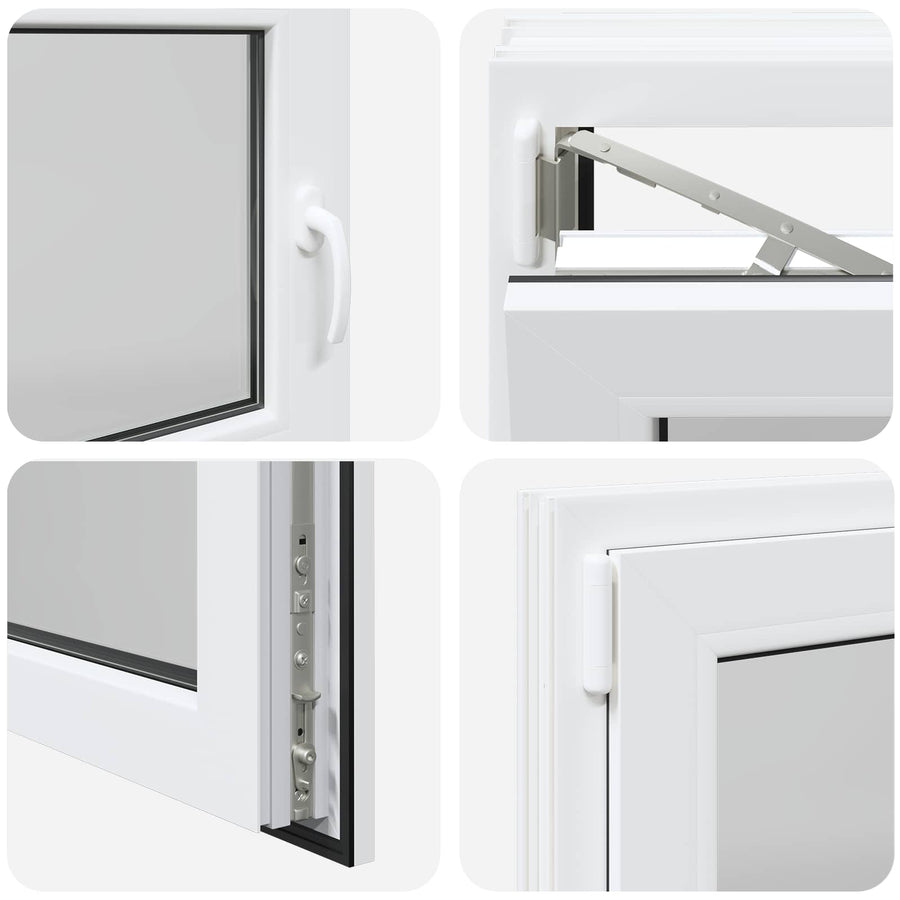 Kelderraam RISOR Wit 120 x 60 cm PVC en glas