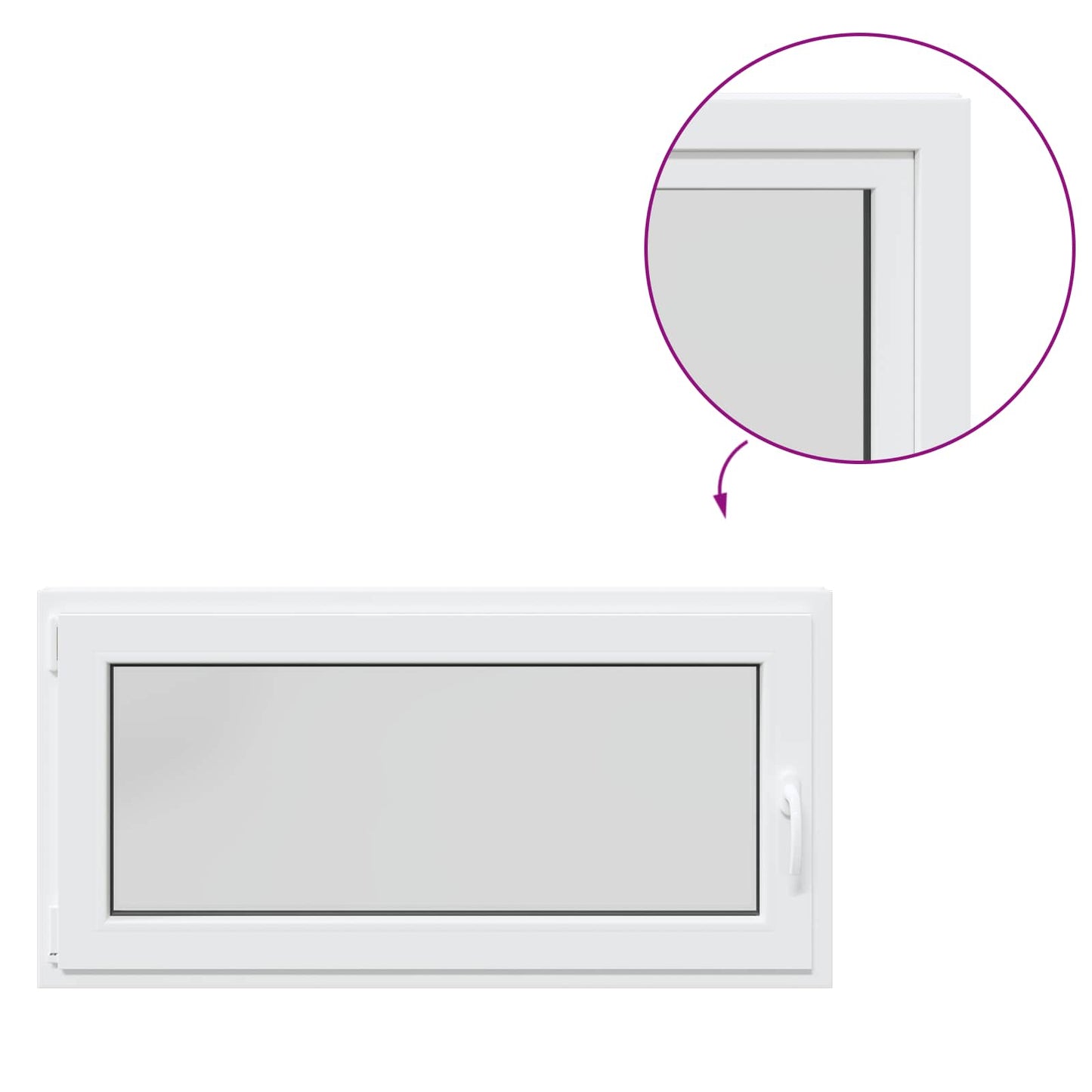 Kelderraam RISOR Wit 120 x 60 cm PVC en glas