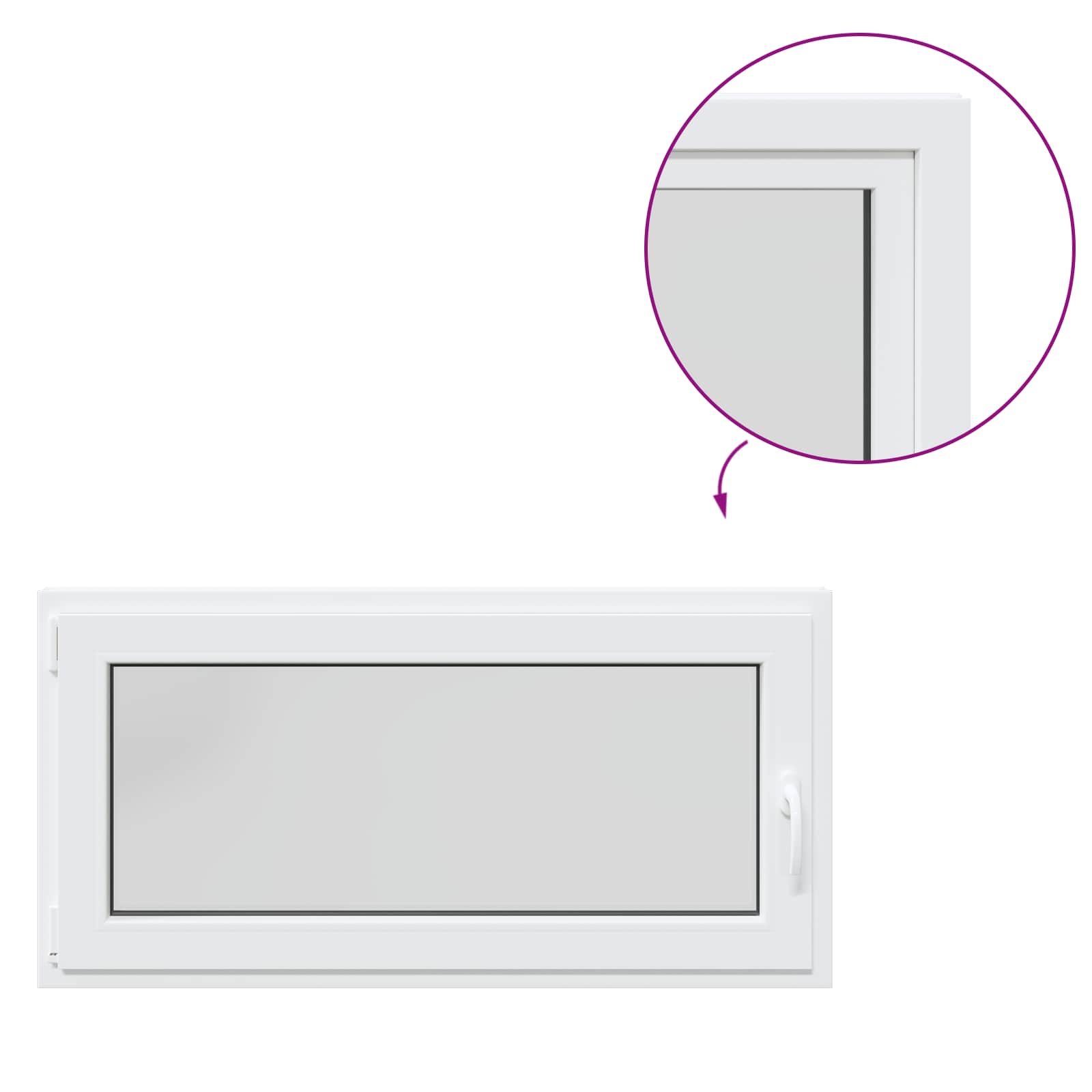 Kelderraam RISOR Wit 120 x 60 cm PVC en glas