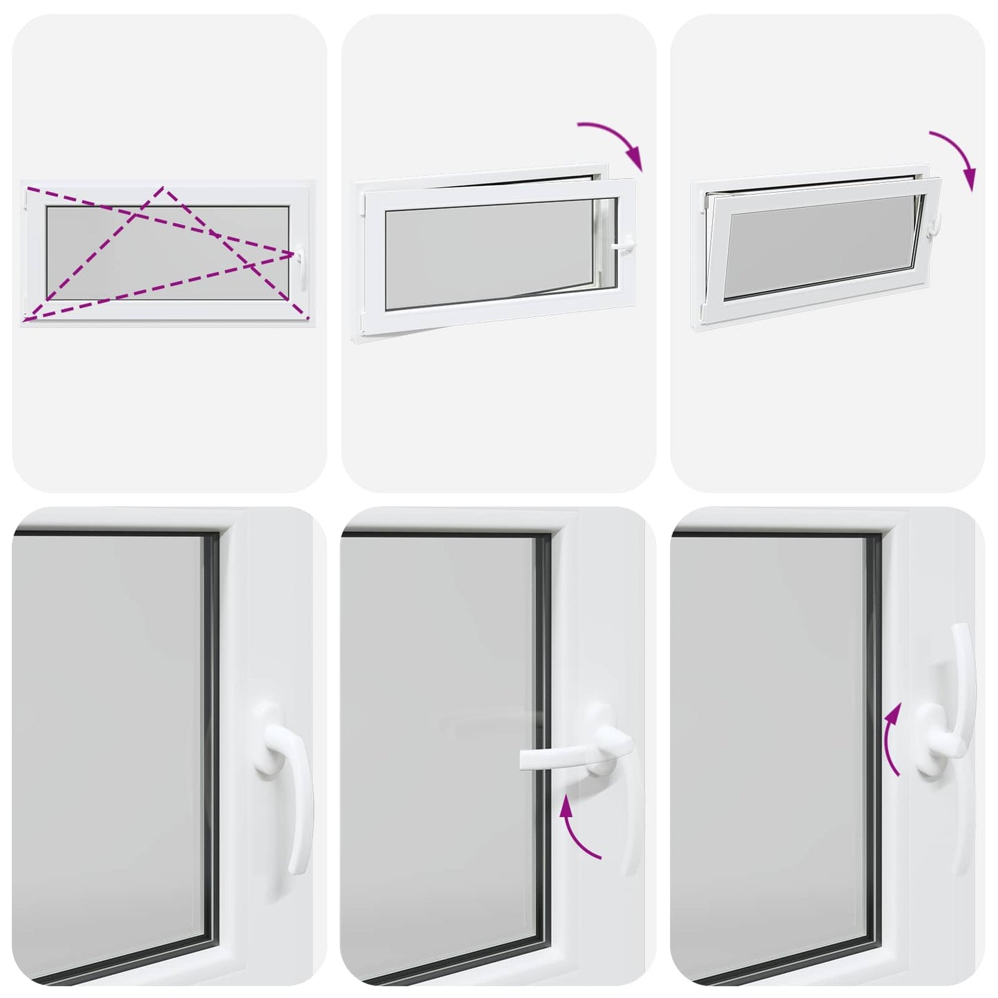 Kelderraam RISOR Wit 120 x 60 cm PVC en glas