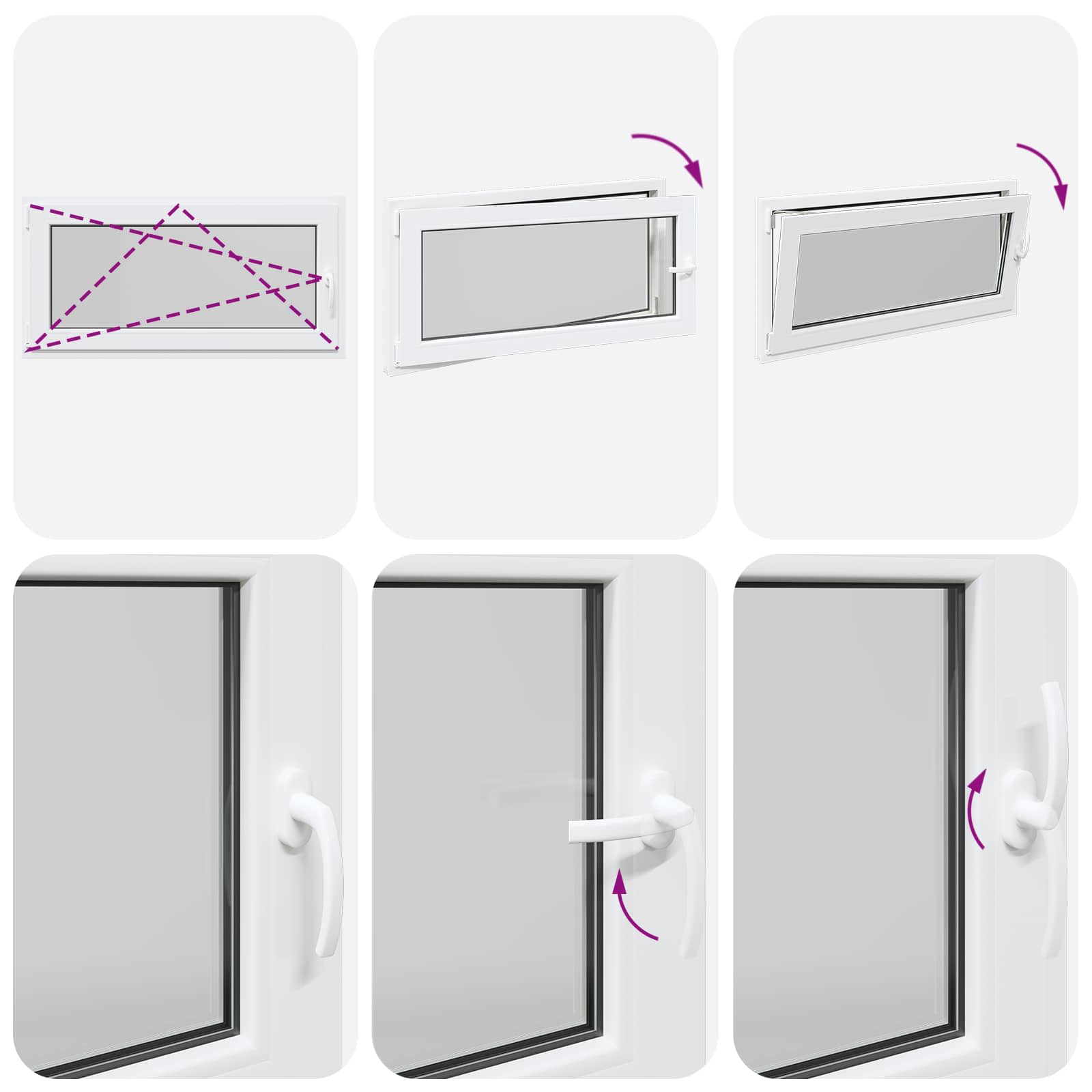 Kelderraam RISOR Wit 120 x 60 cm PVC en glas