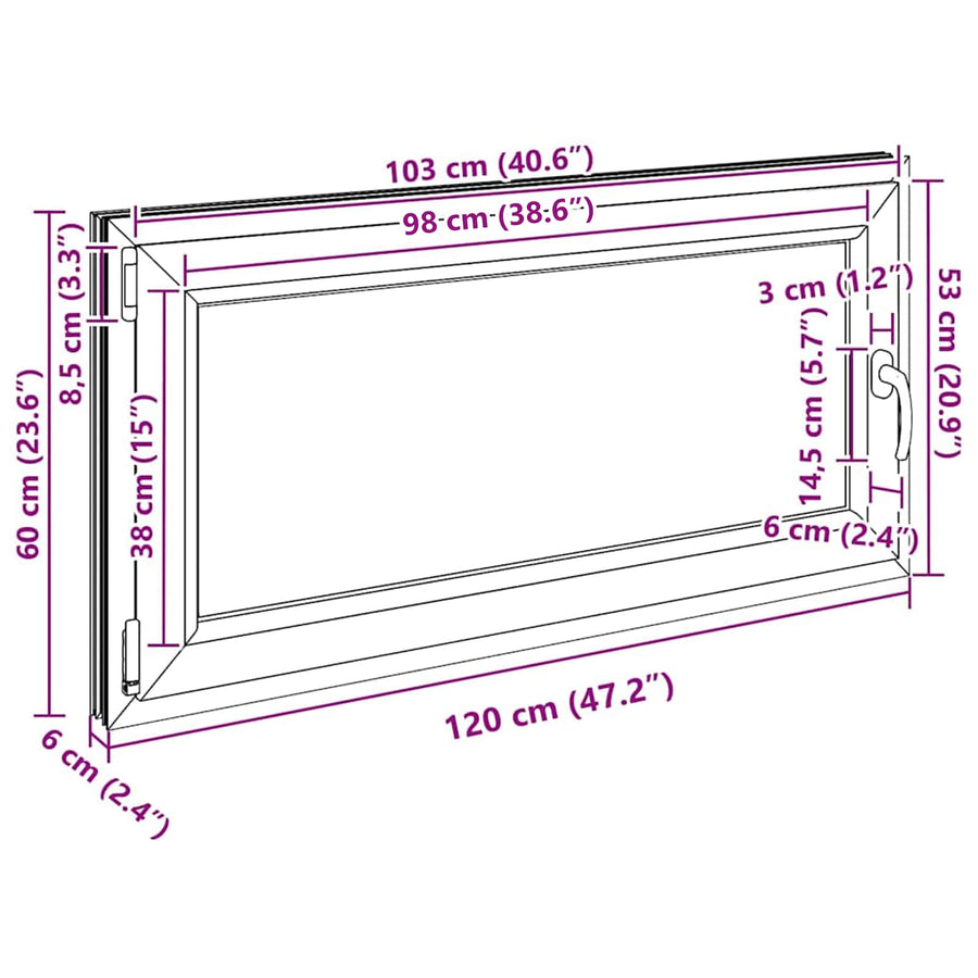 Kelderraam RISOR Wit 120 x 60 cm PVC en glas