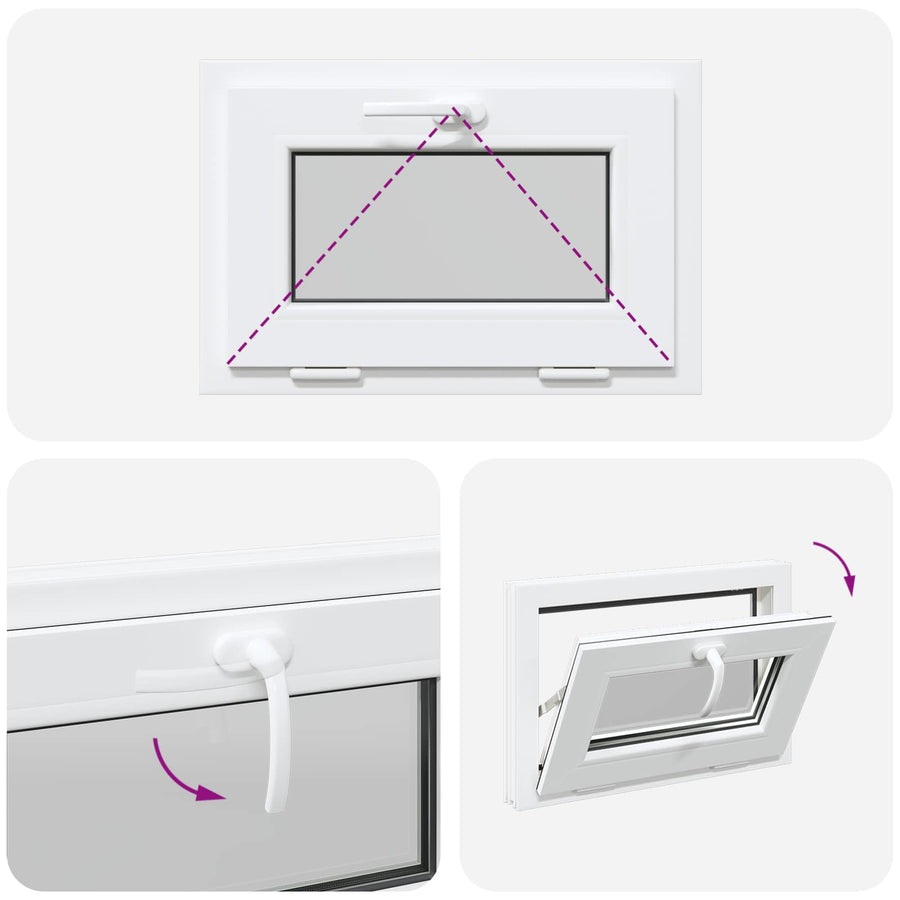 Kelderraam RISOR 60 x 40 cm PVC en glas Wit