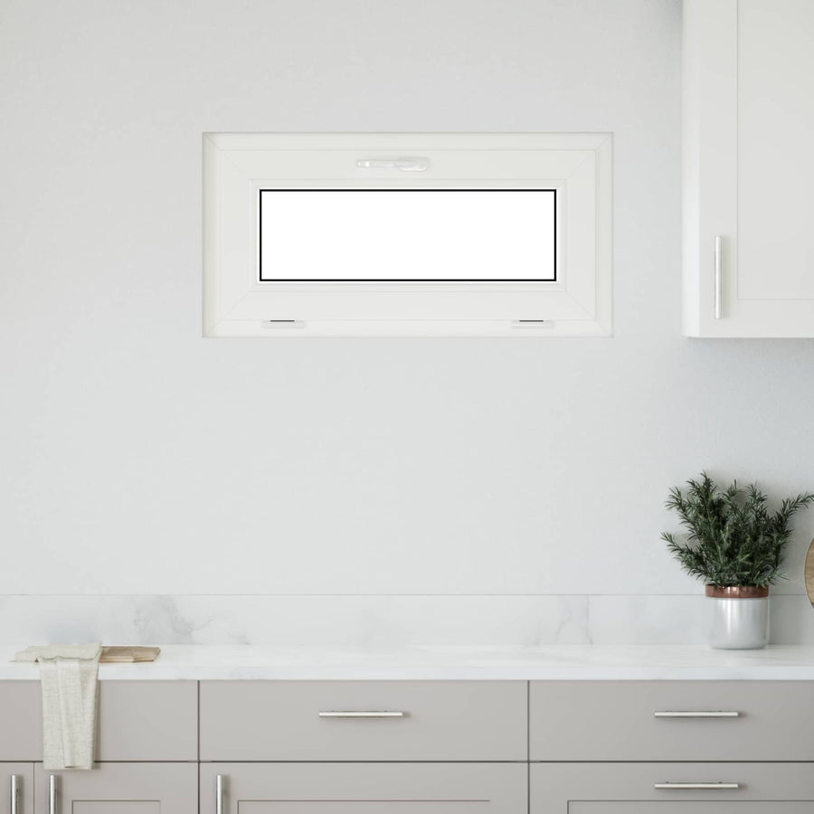 Kelderraam RISOR 80 x 40 cm PVC en glas Wit
