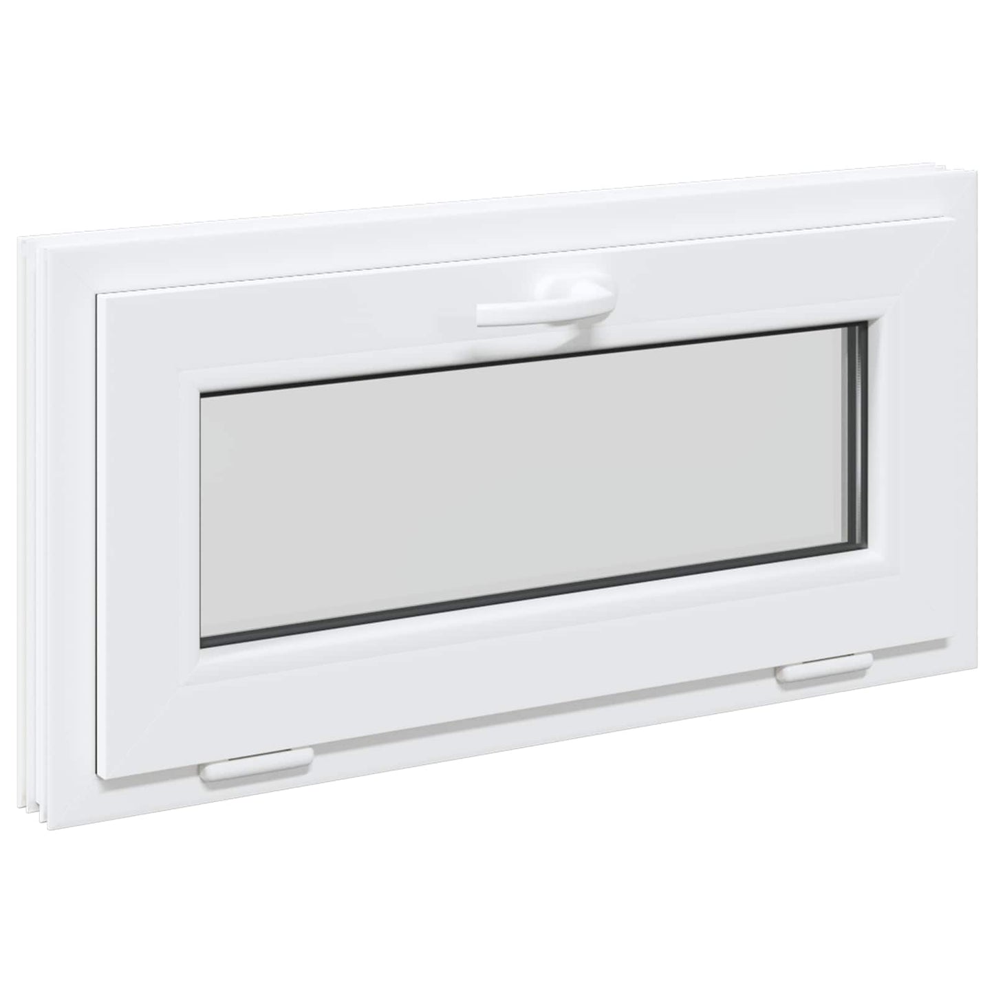 Kelderraam RISOR 80 x 40 cm PVC en glas Wit