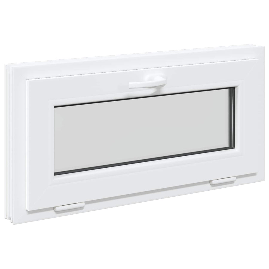 Kelderraam RISOR 80 x 40 cm PVC en glas Wit