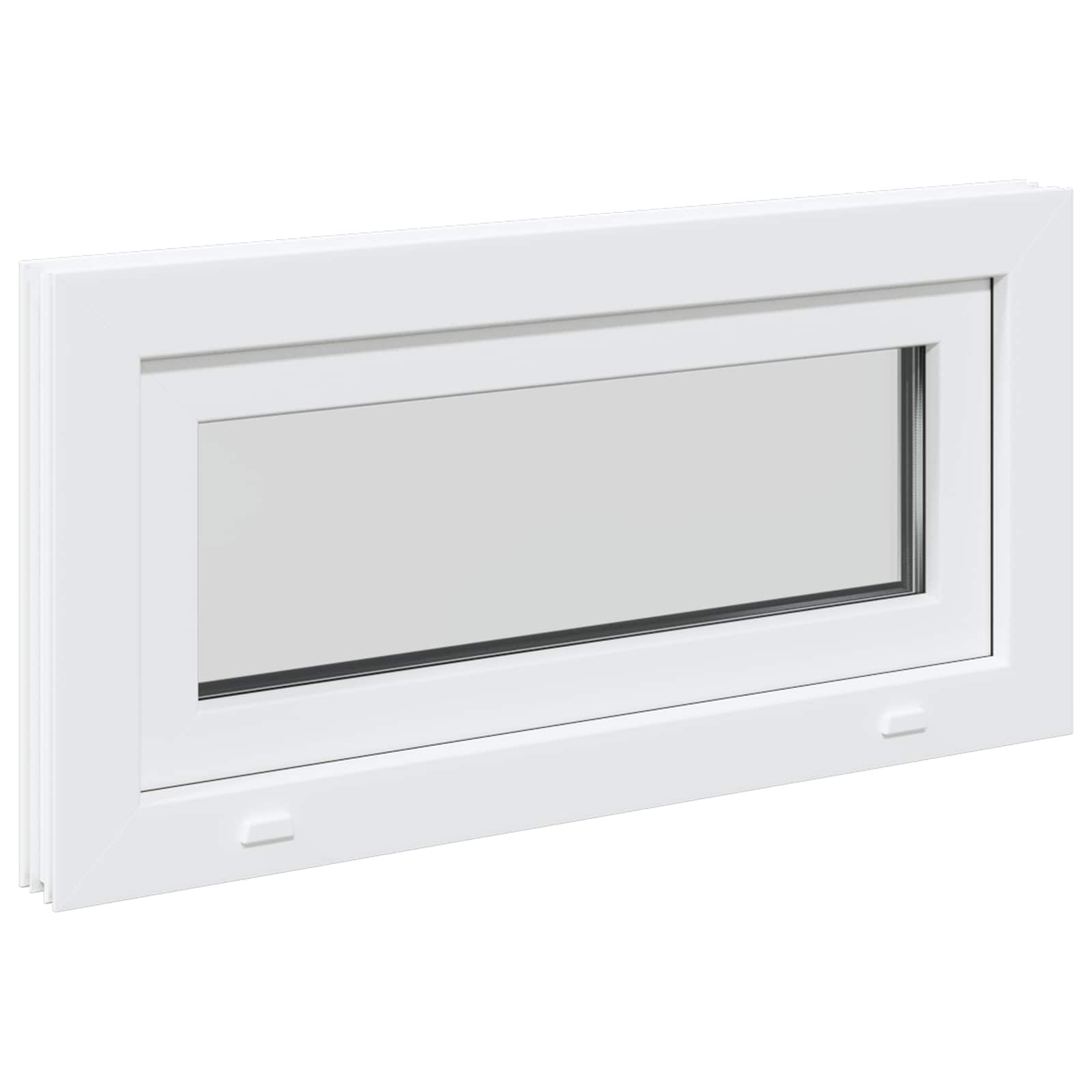 Kelderraam RISOR 80 x 40 cm PVC en glas Wit