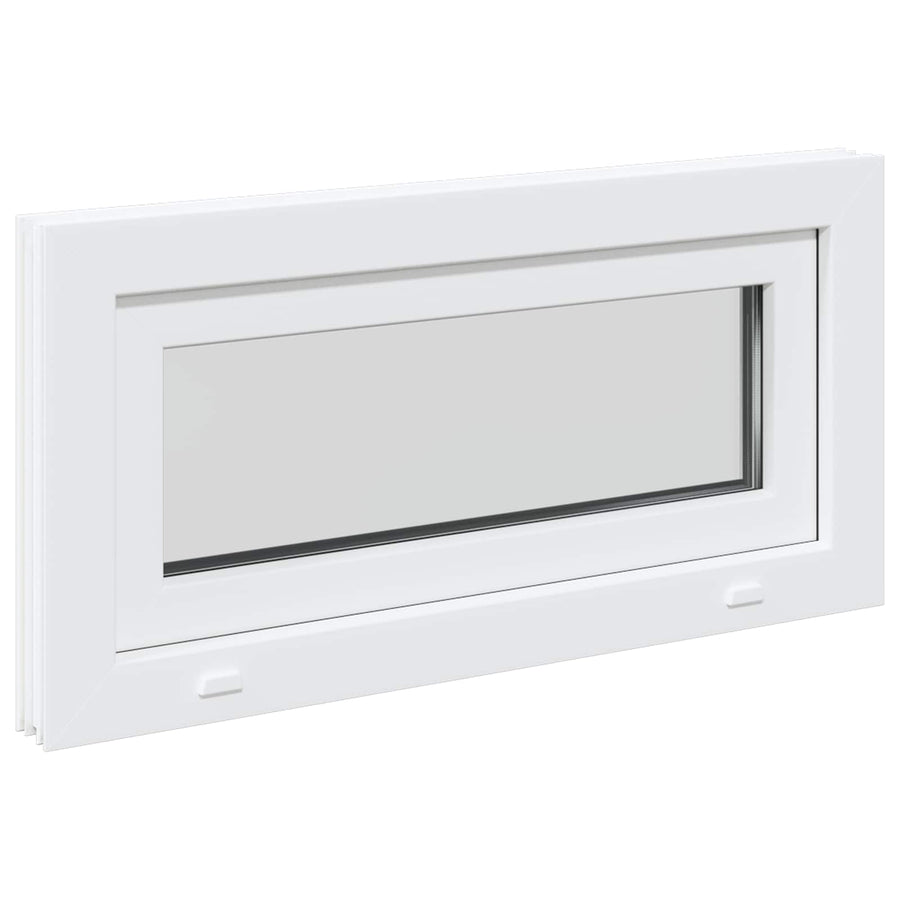 Kelderraam RISOR 80 x 40 cm PVC en glas Wit