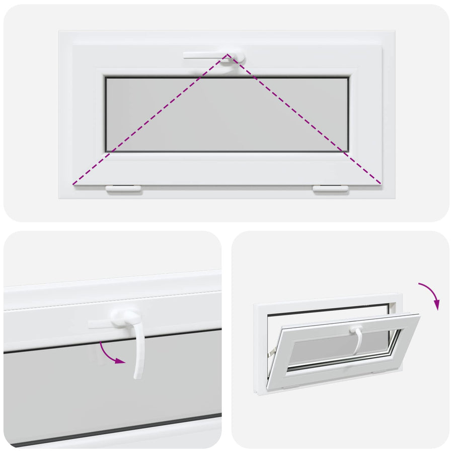 Kelderraam RISOR 80 x 40 cm PVC en glas Wit