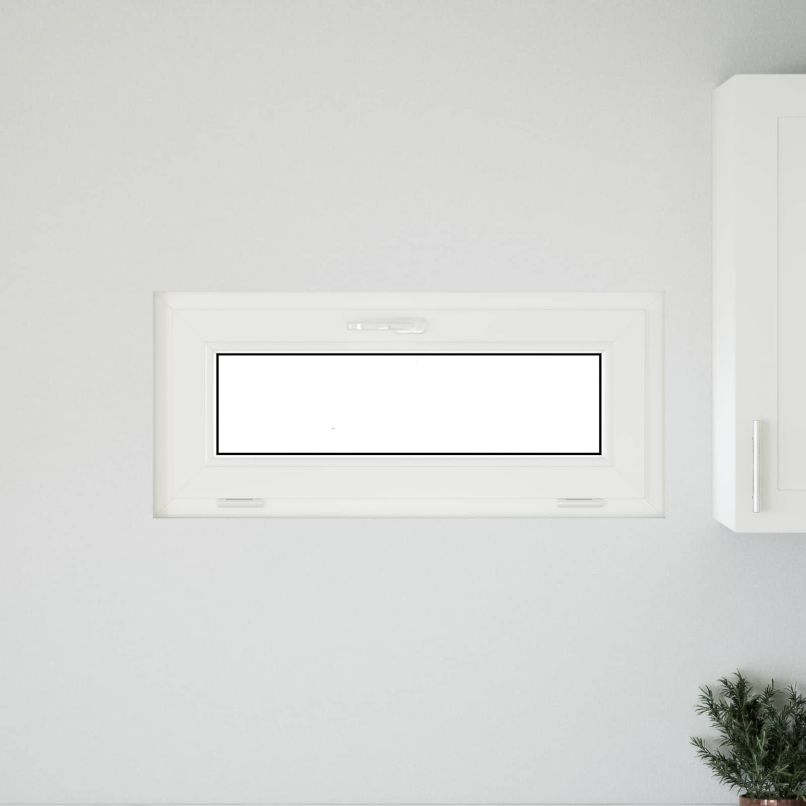 Kelderraam RISOR 90 x 40 cm PVC en glas Wit