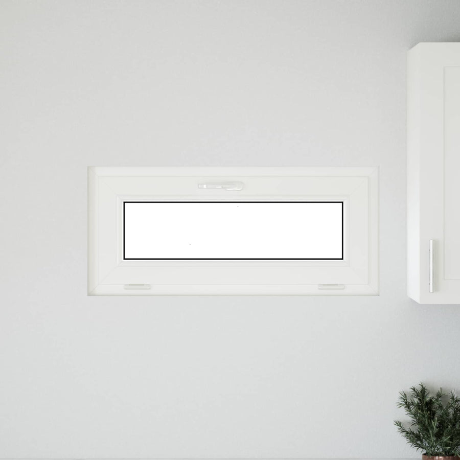 Kelderraam RISOR 90 x 40 cm PVC en glas Wit