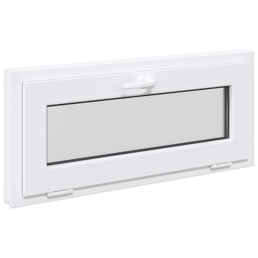 Kelderraam RISOR 90 x 40 cm PVC en glas Wit